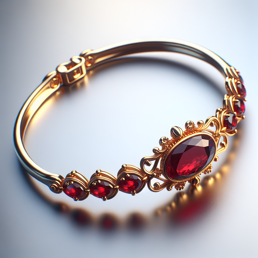 Petite Garnet Oval Bracelet in 14k Yellow Gold