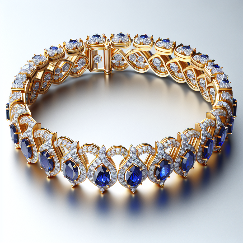 Royal Blue Sapphire and Diamond Tennis Bracelet