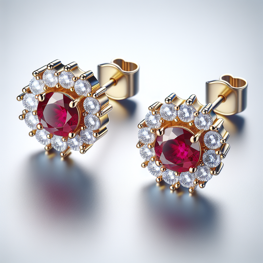 Modern Elegance Ruby Cluster Studs