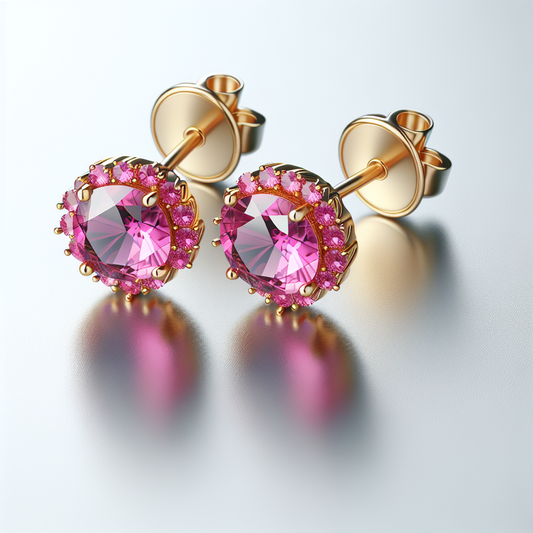 Pink Sapphire Stud Earrings