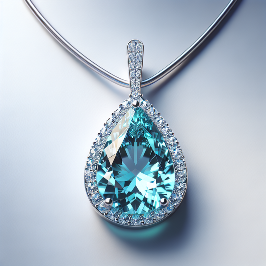 Aquamarine Teardrop Necklace