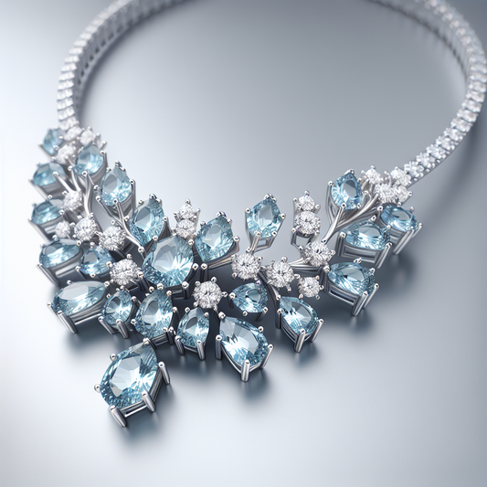 Aquamarine Cluster Necklace