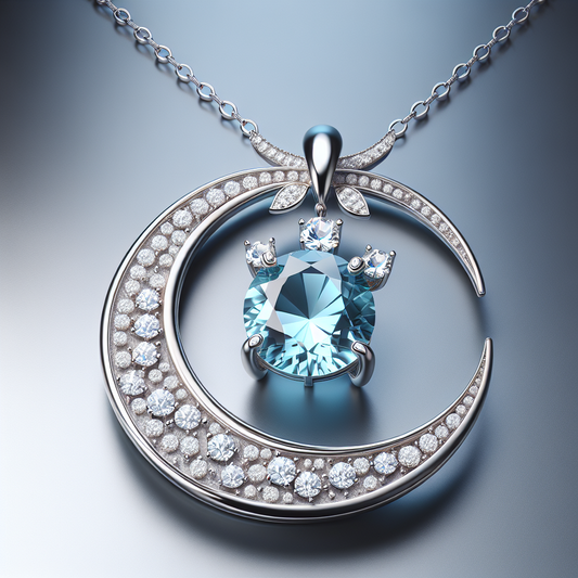 Aquamarine Crescent Necklace