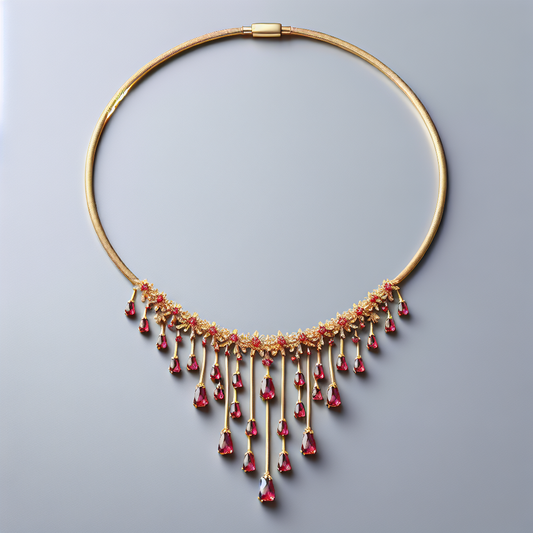 Timeless Ruby Gold 18K Lariat Necklace