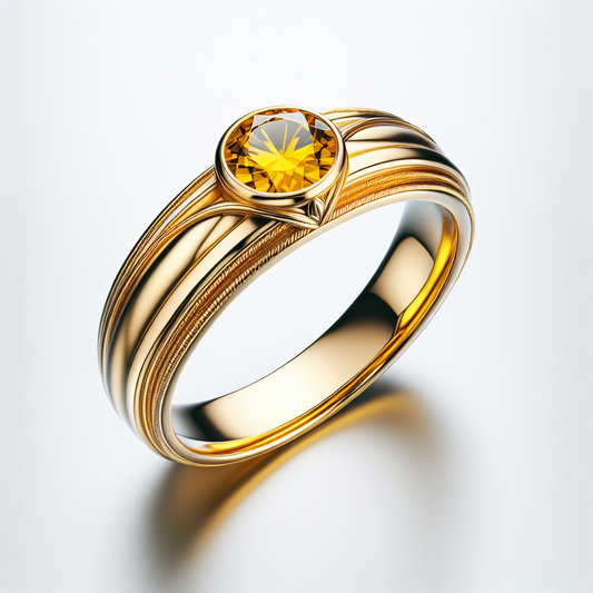 Modern Fusion Diamond and Yellow  Sapphire Men's Ring