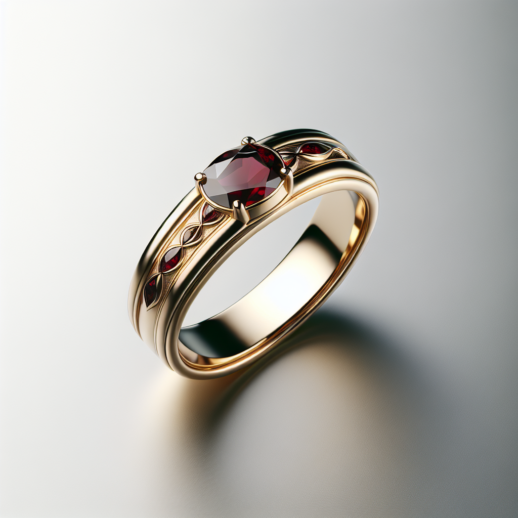 Classic Garnet Men's Wedding Band