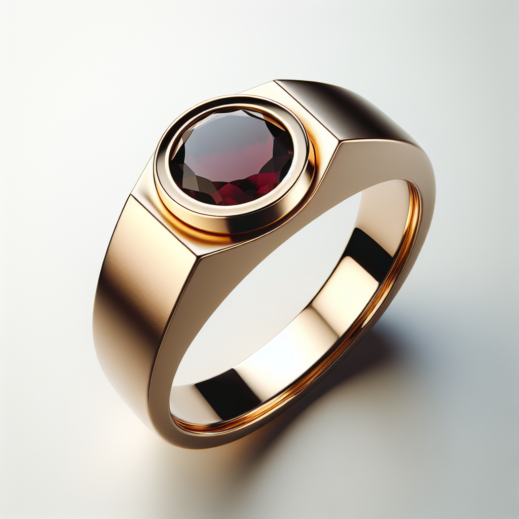 Modern Garnet Men's Ring