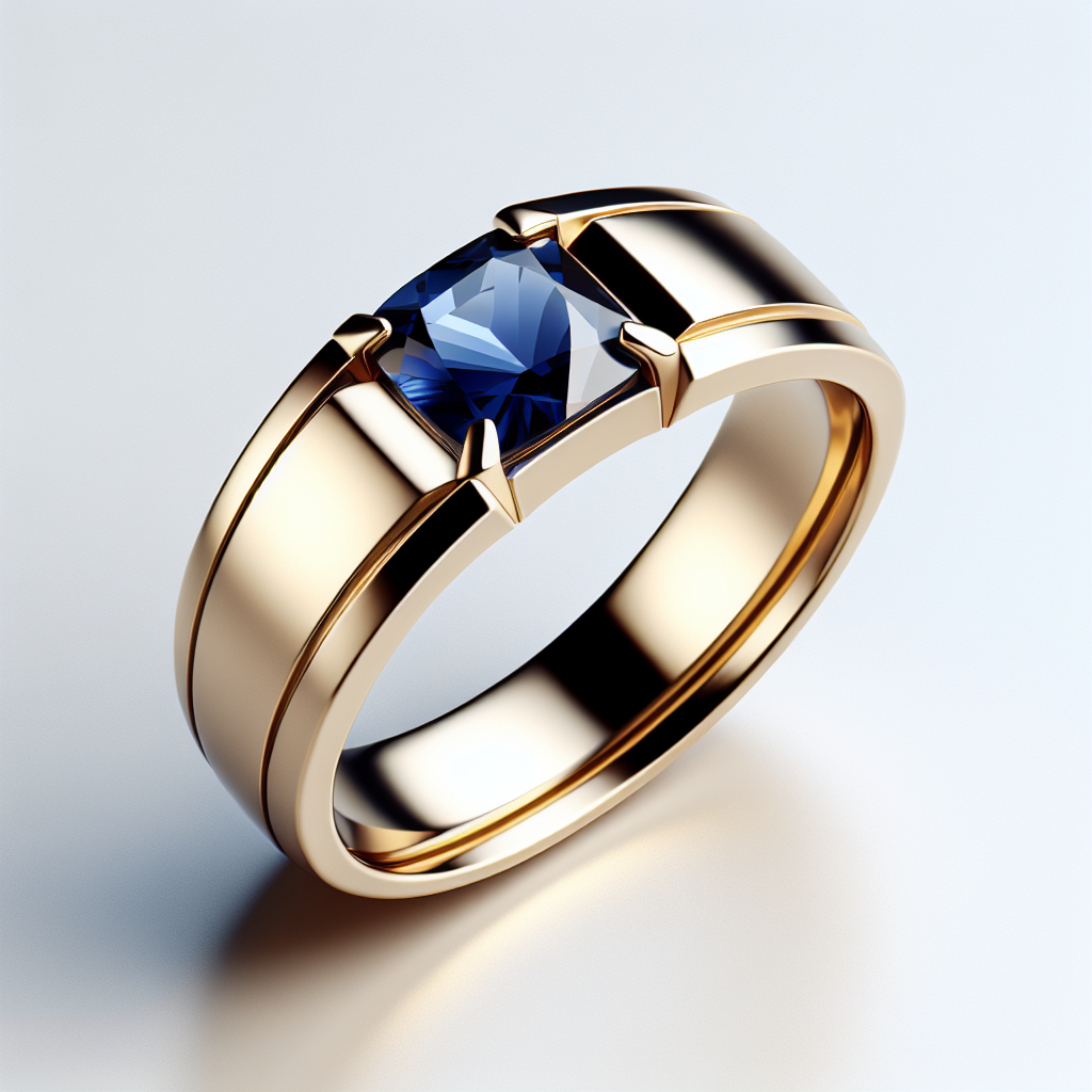 Sapphire Men's Wedding Band