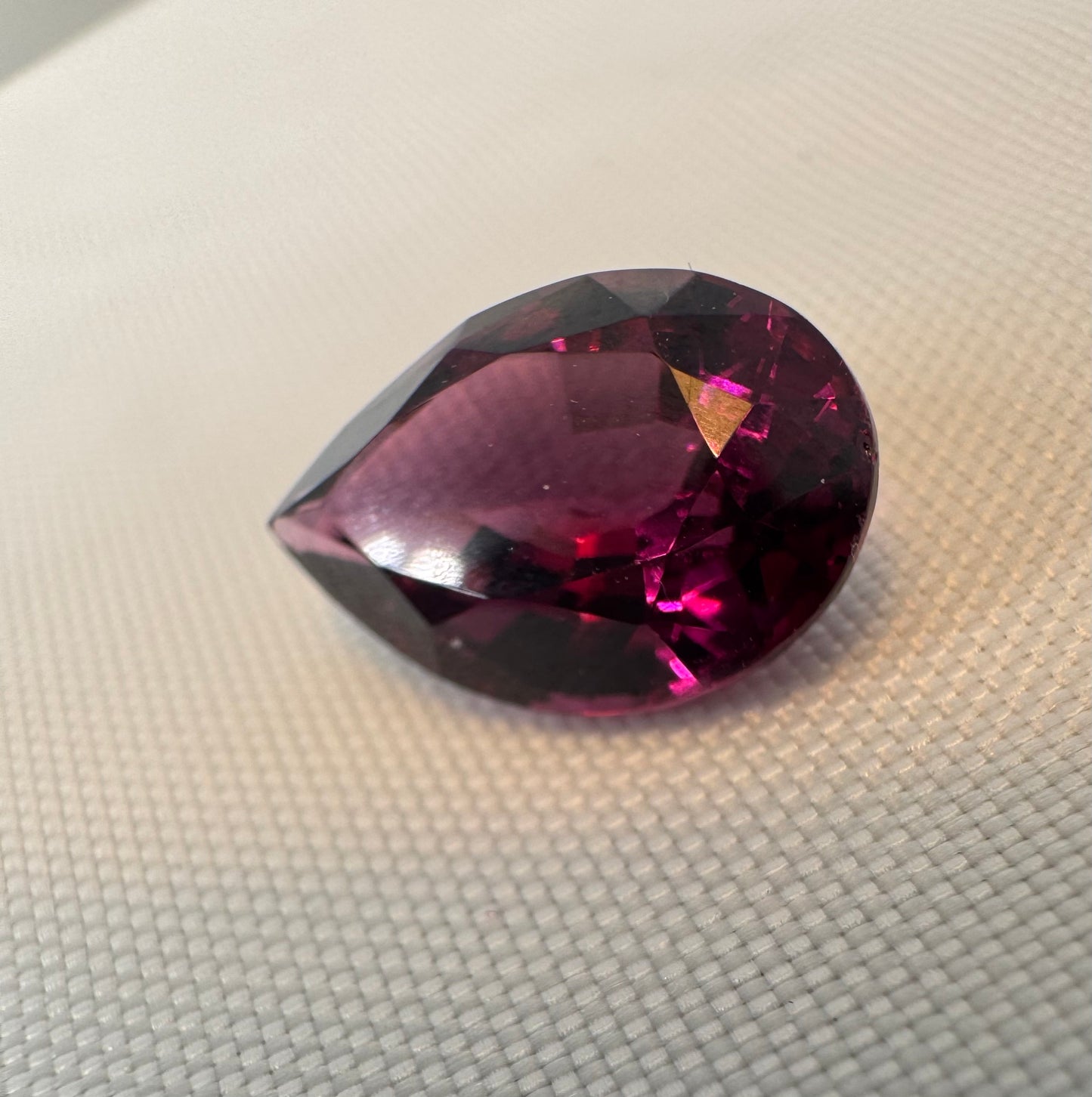 GIA Certified | Natural Pyrope-Almandine Garnet | Purplish Red | Pear | 6.64ct