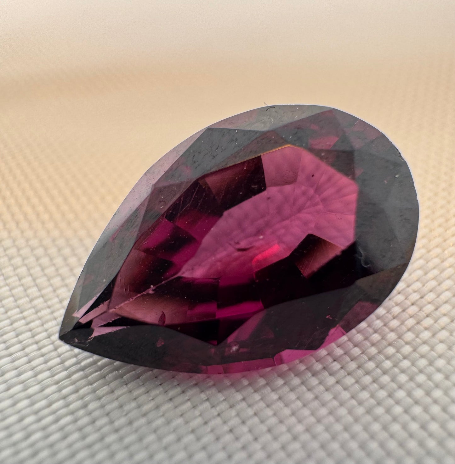 GIA Certified | Natural Pyrope-Almandine Garnet | Purplish Red | Pear | 6.64ct