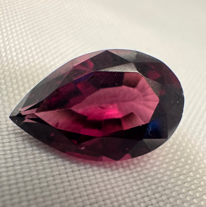 GIA Certified | Natural Pyrope-Almandine Garnet | Purplish Red | Pear | 6.64ct