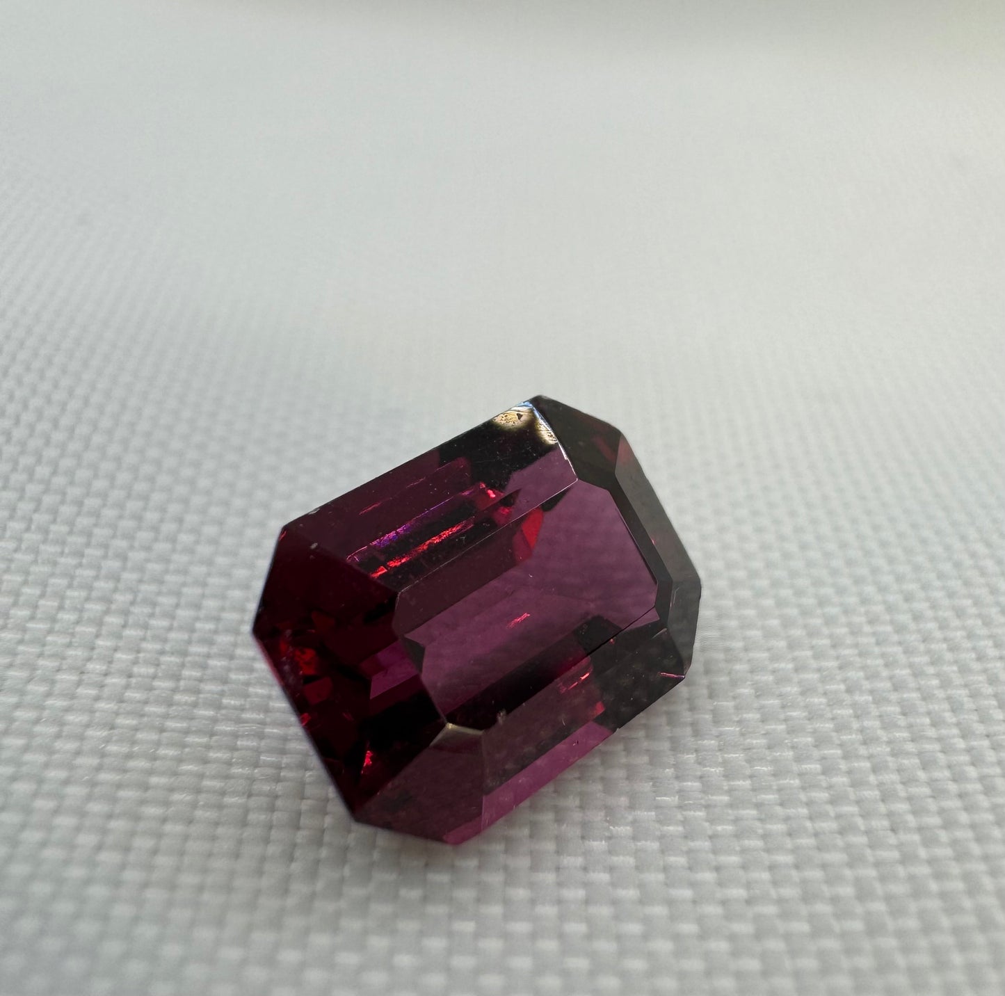 Rhodolite Garnet Purplish Red Octagon Cut 3.89 cts