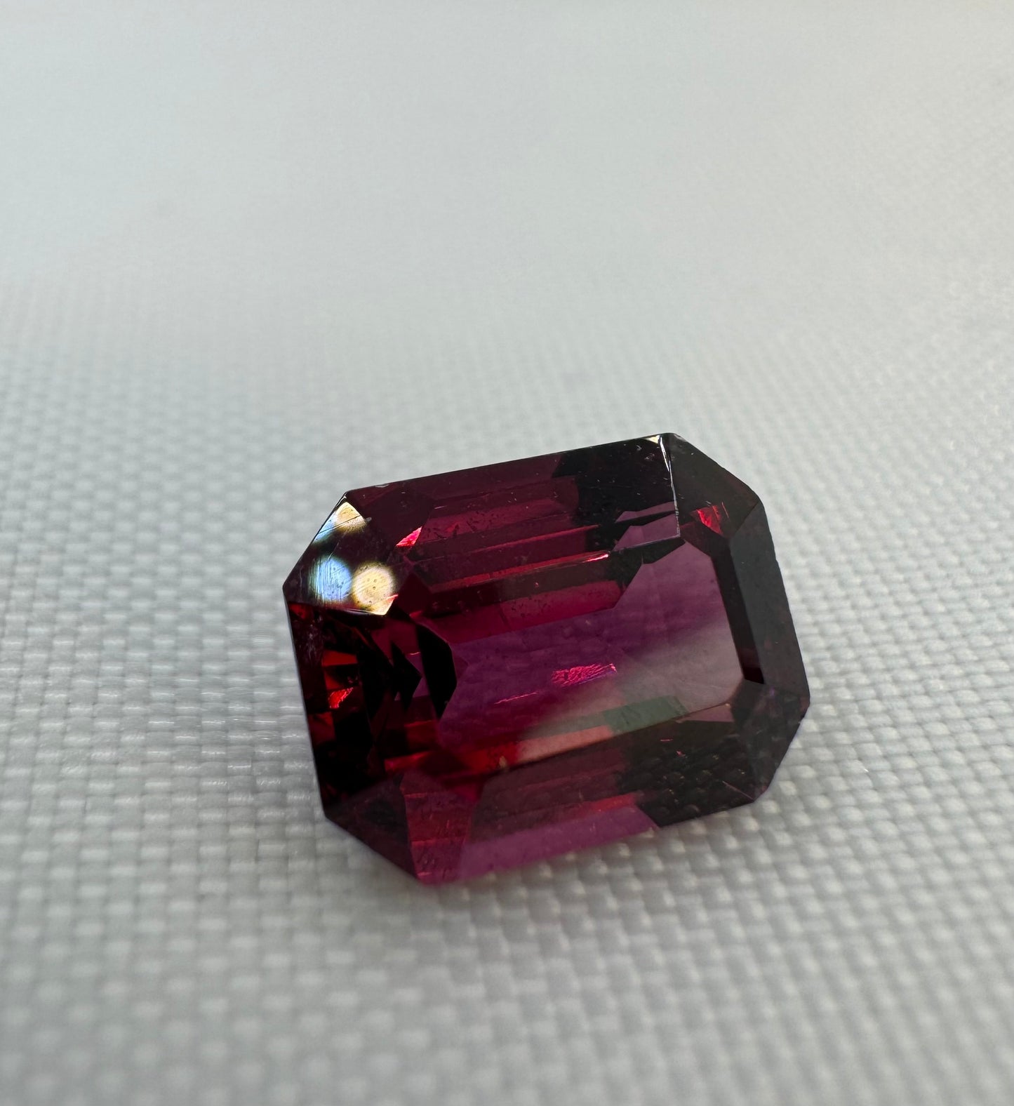 Rhodolite Garnet Purplish Red Octagon Cut 3.89 cts