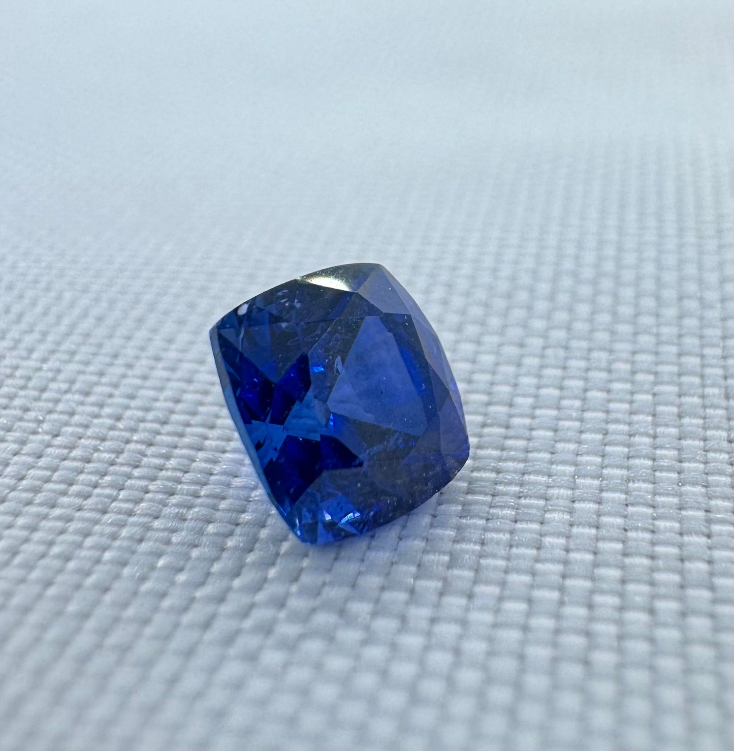 GIA Certified Natural Blue Sapphire 0.88ct Cushion Mixed Cut