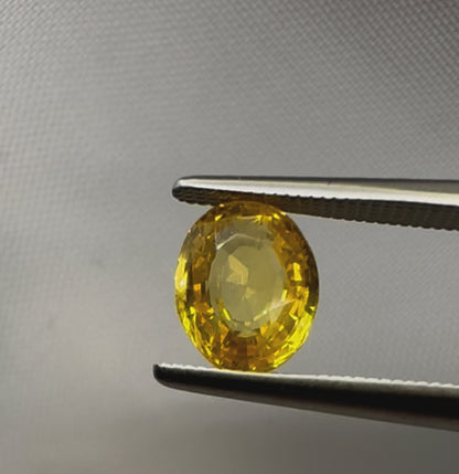 Natural Yellow Sapphire - 1.67ct - Oval Mixed Cut