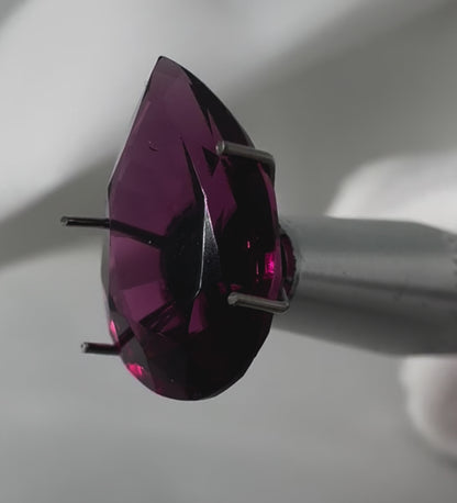 GIA Certified | Natural Pyrope-Almandine Garnet | Purplish Red | Pear | 6.64ct