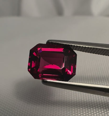 Rhodolite Garnet | Purplish Red |  Emerald Cut | 2.455 CT