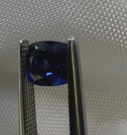 GIA Certified Natural Blue Sapphire 0.88ct Cushion Mixed Cut